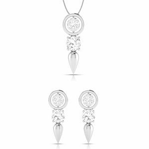 Jewelove™ Pendants & Earrings Pendant Set Designer Platinum with Diamond Solitaire Pendant Set JL PT PE 78E