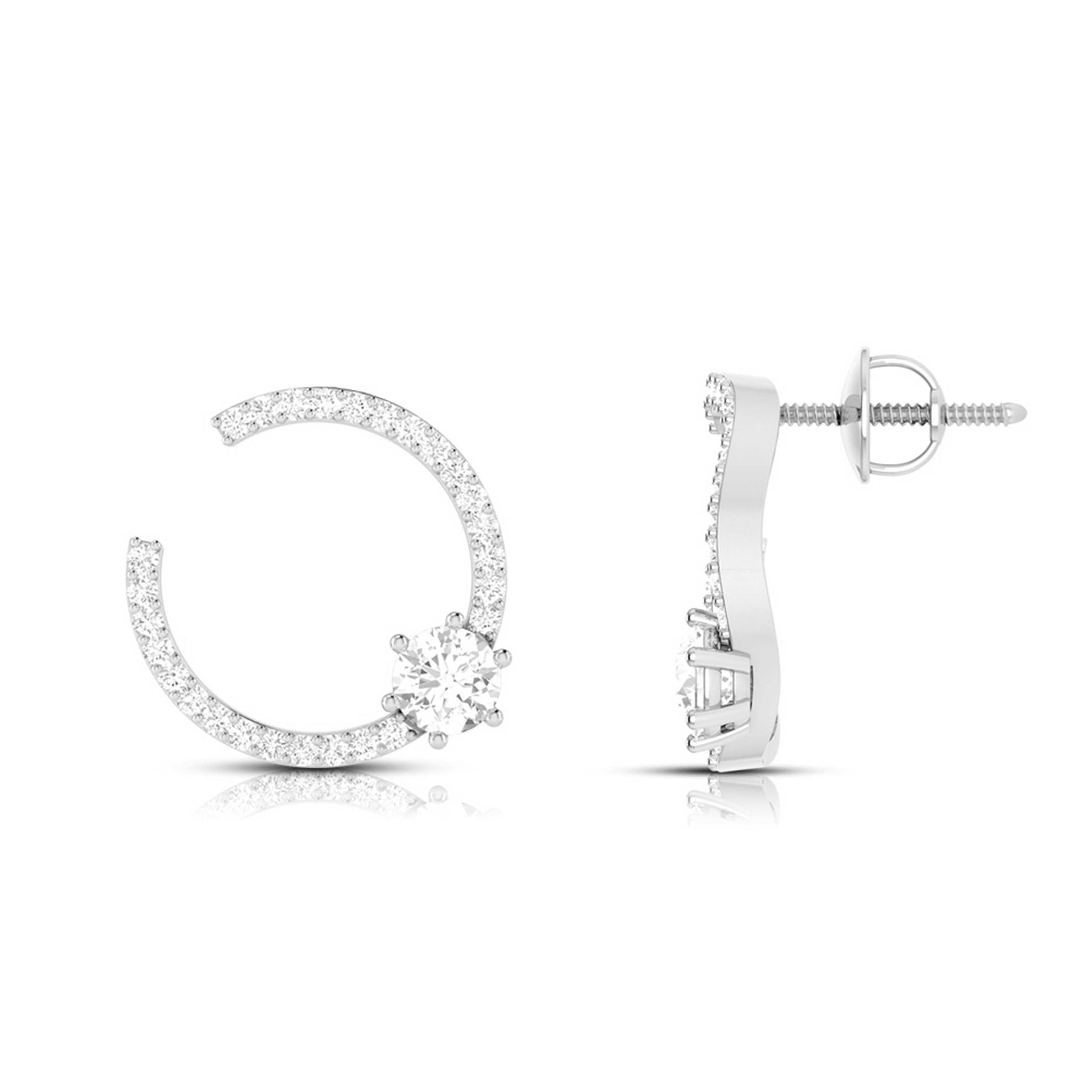 Jewelove™ Pendants & Earrings Designer Platinum with Diamond Solitaire Pendant Set JL PT PE 79F