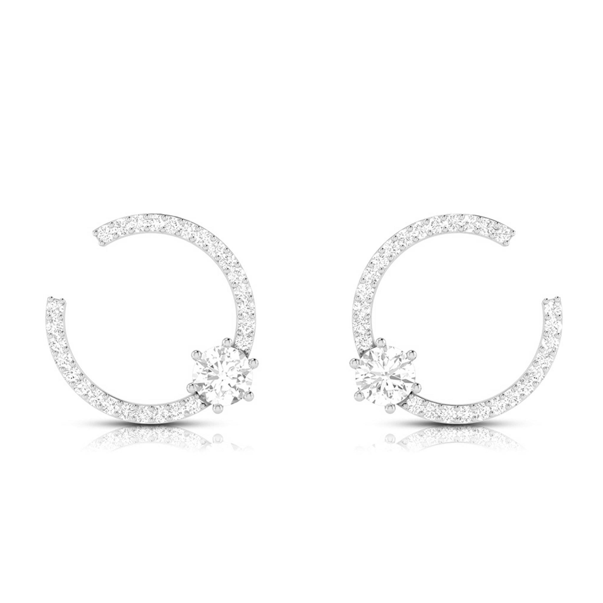 Jewelove™ Pendants & Earrings Designer Platinum with Diamond Solitaire Pendant Set JL PT PE 79F