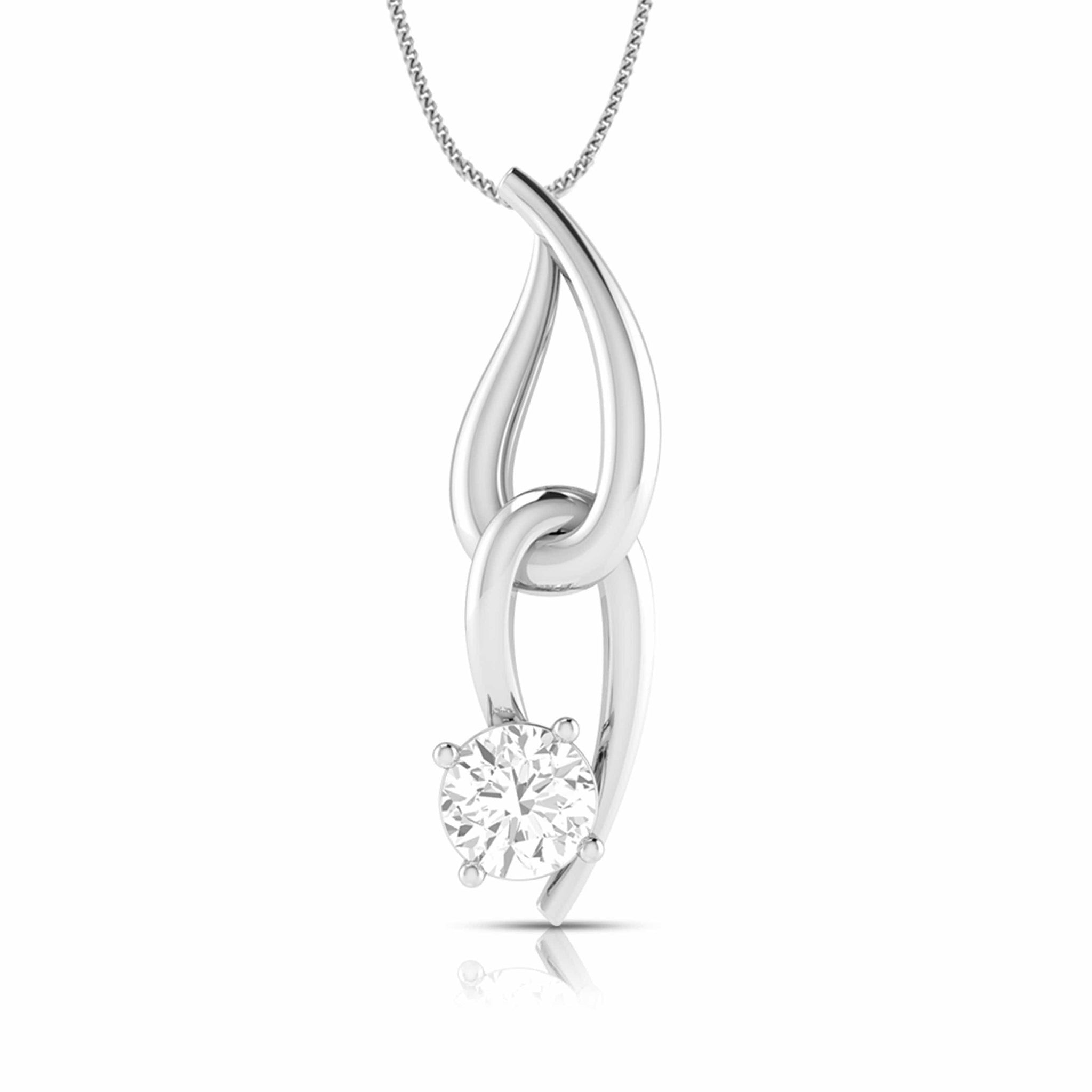 Jewelove™ Pendants & Earrings Pendant Designer Platinum with Solitaire Pendant Set for Women JL PT PE 77F