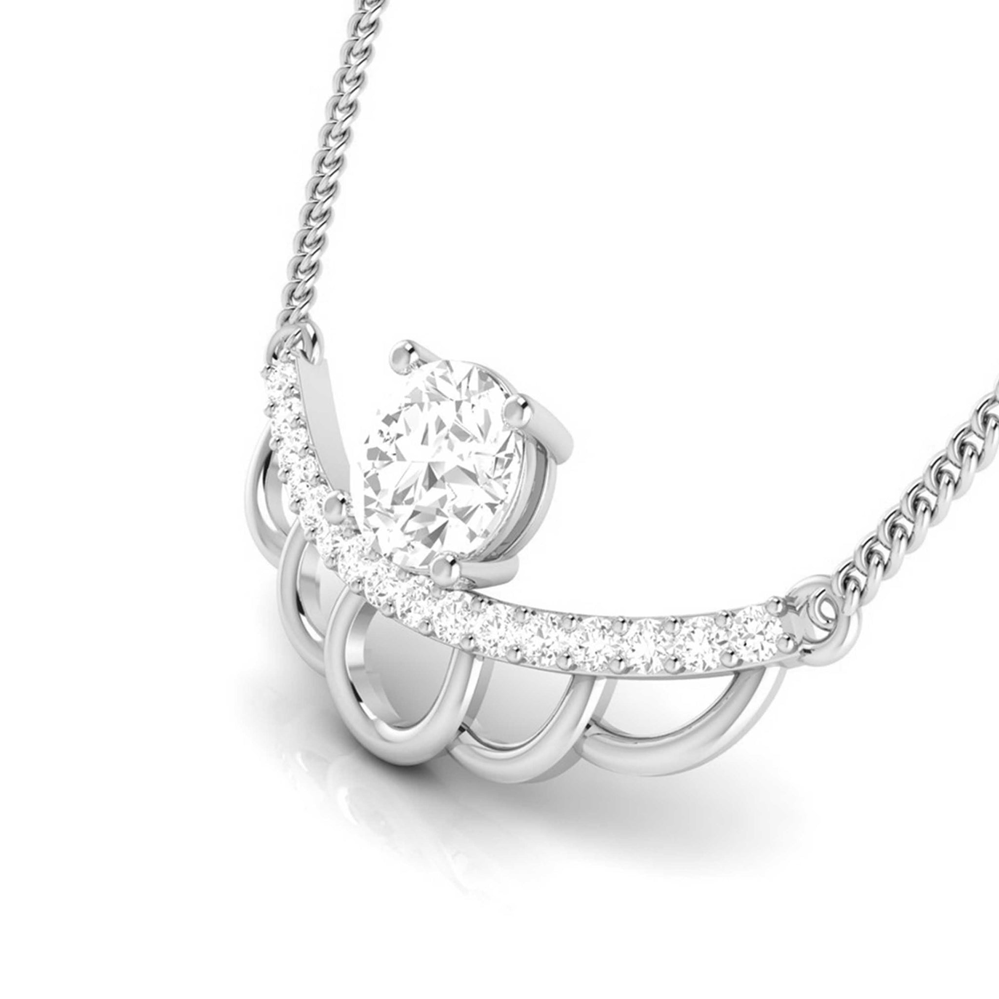 Jewelove™ Pendants & Earrings Designer Platinum with Solitaire Pendant Set for Women JL PT PE 79A