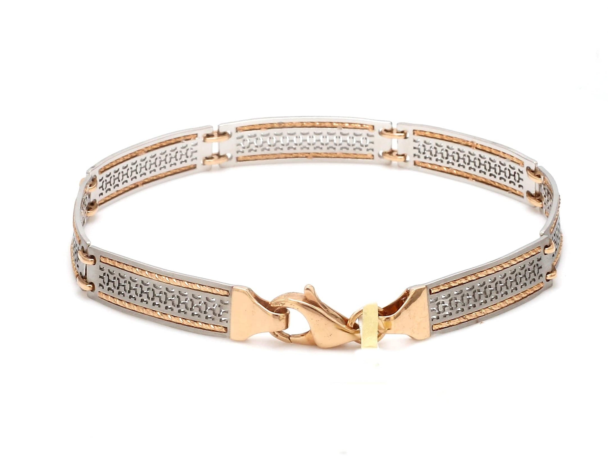 Jewelove™ Bangles & Bracelets Designer Platinum & Yellow Gold Bracelet for Men JL PTB 1056