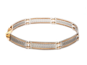 Jewelove™ Bangles & Bracelets Designer Platinum & Yellow Gold Bracelet for Men JL PTB 1056