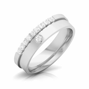 Jewelove™ Rings Designer Single Diamond Platinum Couple Ring JL PT CB 13