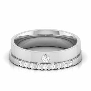 Jewelove™ Rings Women's Band only / SI IJ Designer Single Diamond Platinum Couple Ring JL PT CB 13