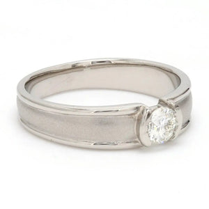 Side View of Designer Solitaire Platinum Engagement Ring for Men SJ PTO 316