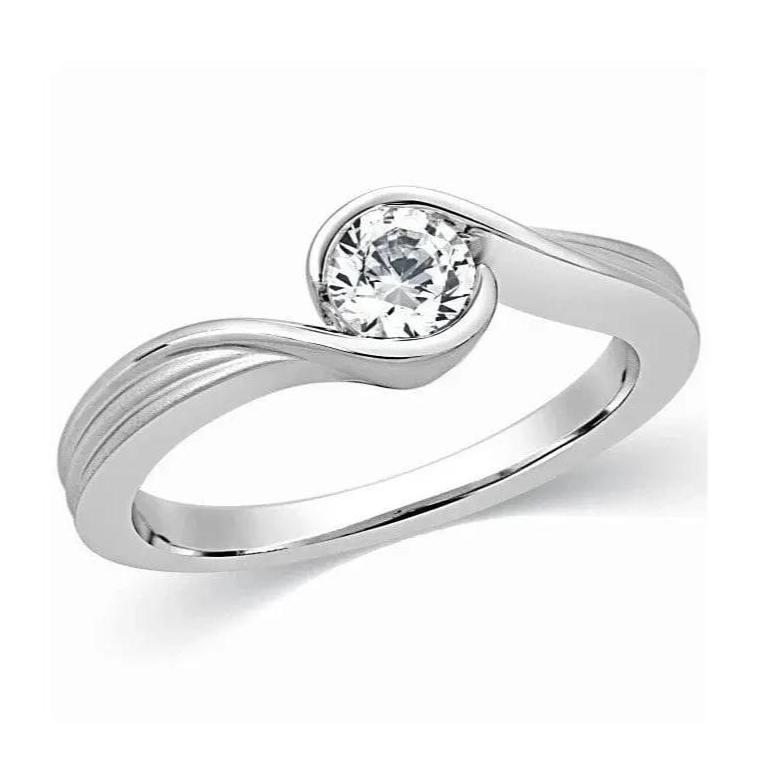 Jewelove™ Rings Designer Solitaire Platinum Ring for Women SJ PTO 314