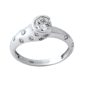 Designer Solitaire Ring for Women made in Platinum SJ PTO 299 in India