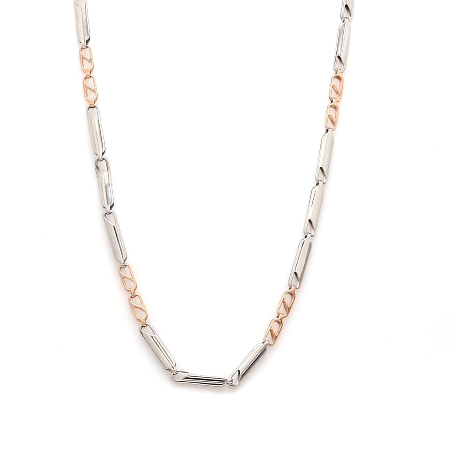 Designer Uni-Sex Platinum & Rose Gold Chain JL PT CH 1024