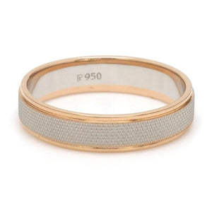 Jewelove™ Rings Men's Band only Designer Unisex Platinum & Rose Gold Couple Rings JL PT 1121