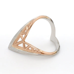 Jewelove™ Rings Women's Band only Designer V -shape Platinum & Rose Gold Cocktail Ring for Women JL PT 967