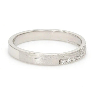 Side View of Designers Platinum Love Bands wth Hexagonal Grooves & Diamonds JL PT 427