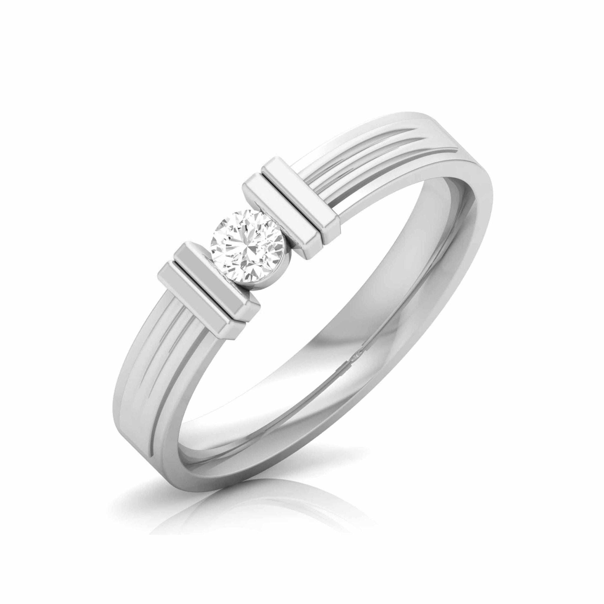 Jewelove™ Rings Desinger Platinum Single Diamond Couple Ring JL PT CB 111