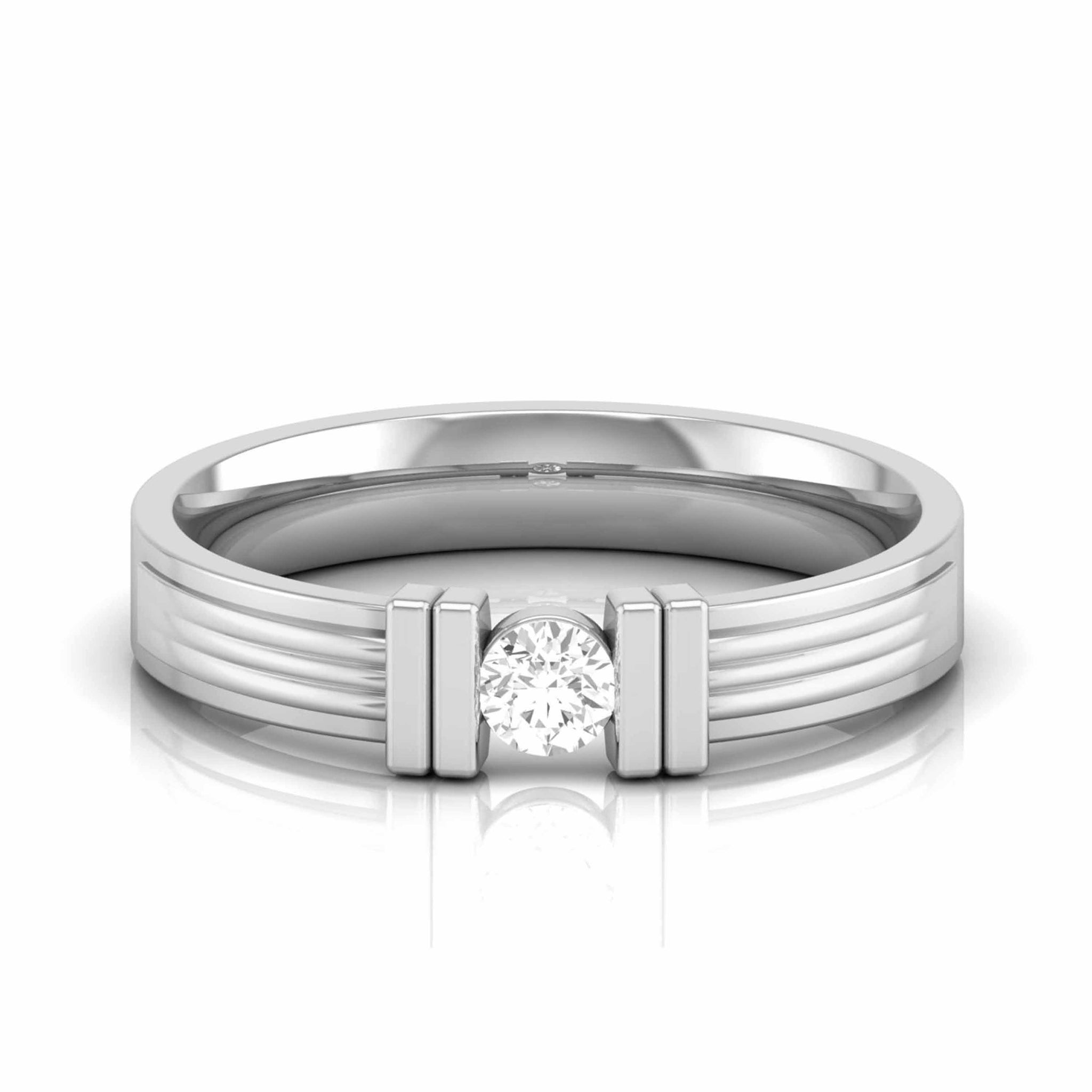 Jewelove™ Rings Women's Band only Desinger Platinum Single Diamond Couple Ring JL PT CB 111