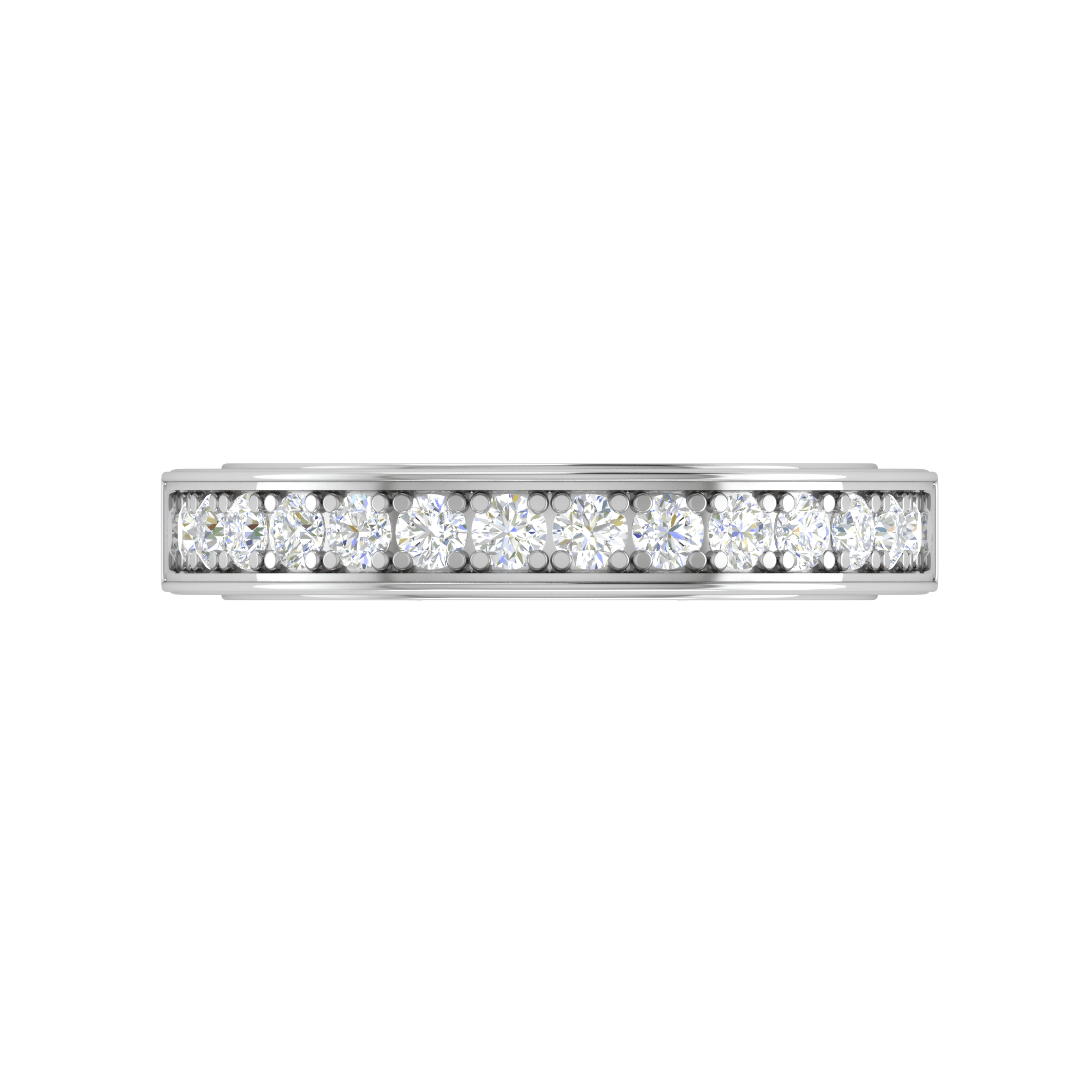 Jewelove™ Rings Diamond Half Eternity Platinum Ring for Women JL PT WB RD 143