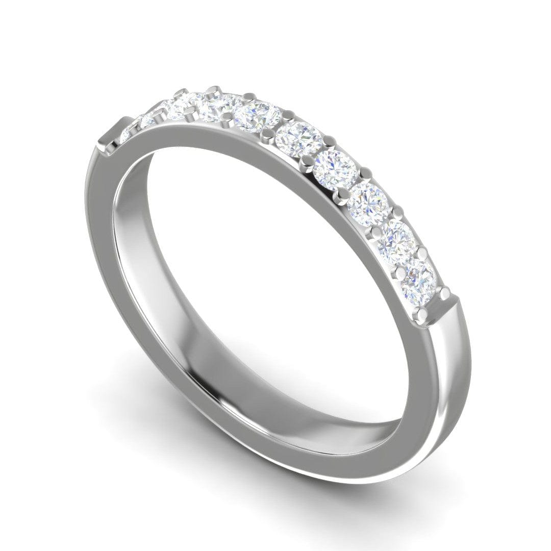 Jewelove™ Rings Diamond Half Eternity Platinum Ring for Women JL PT WB RD 144