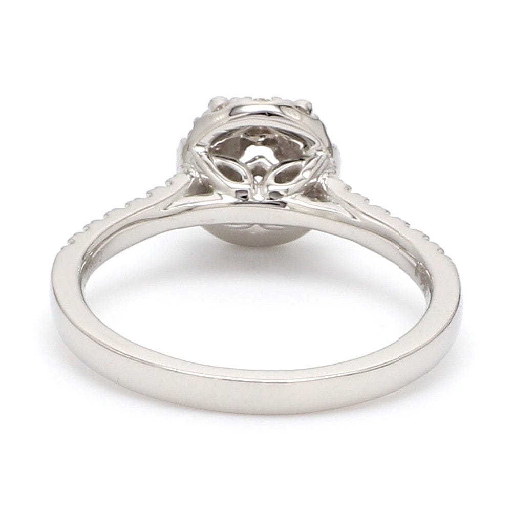 Jewelove™ Rings Diamond Halo & Shank Platinum Ring Mounting for Solitaire JL PT 671 - M