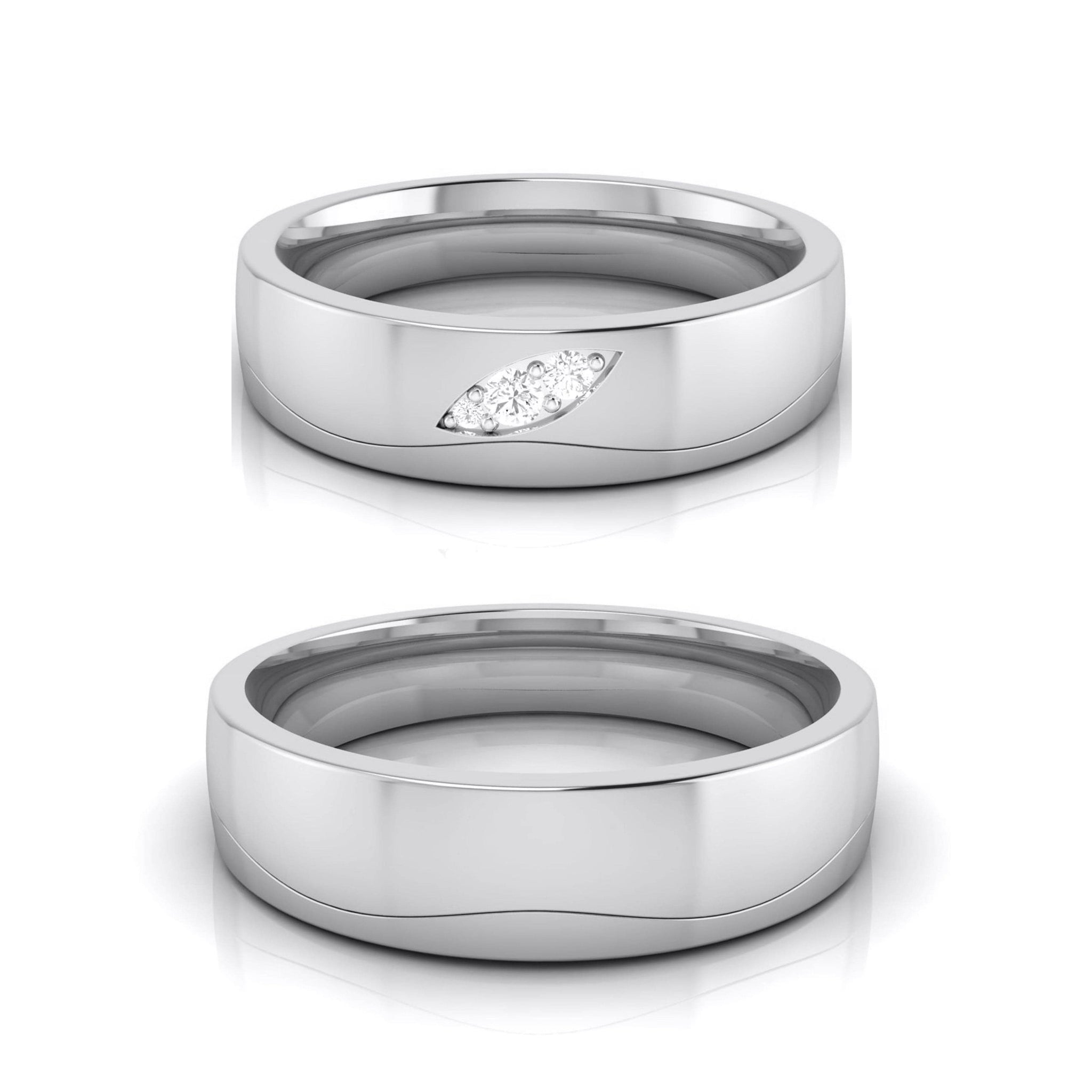 Jewelove™ Rings Diamond Platinum Love Bands JL PT R-8040