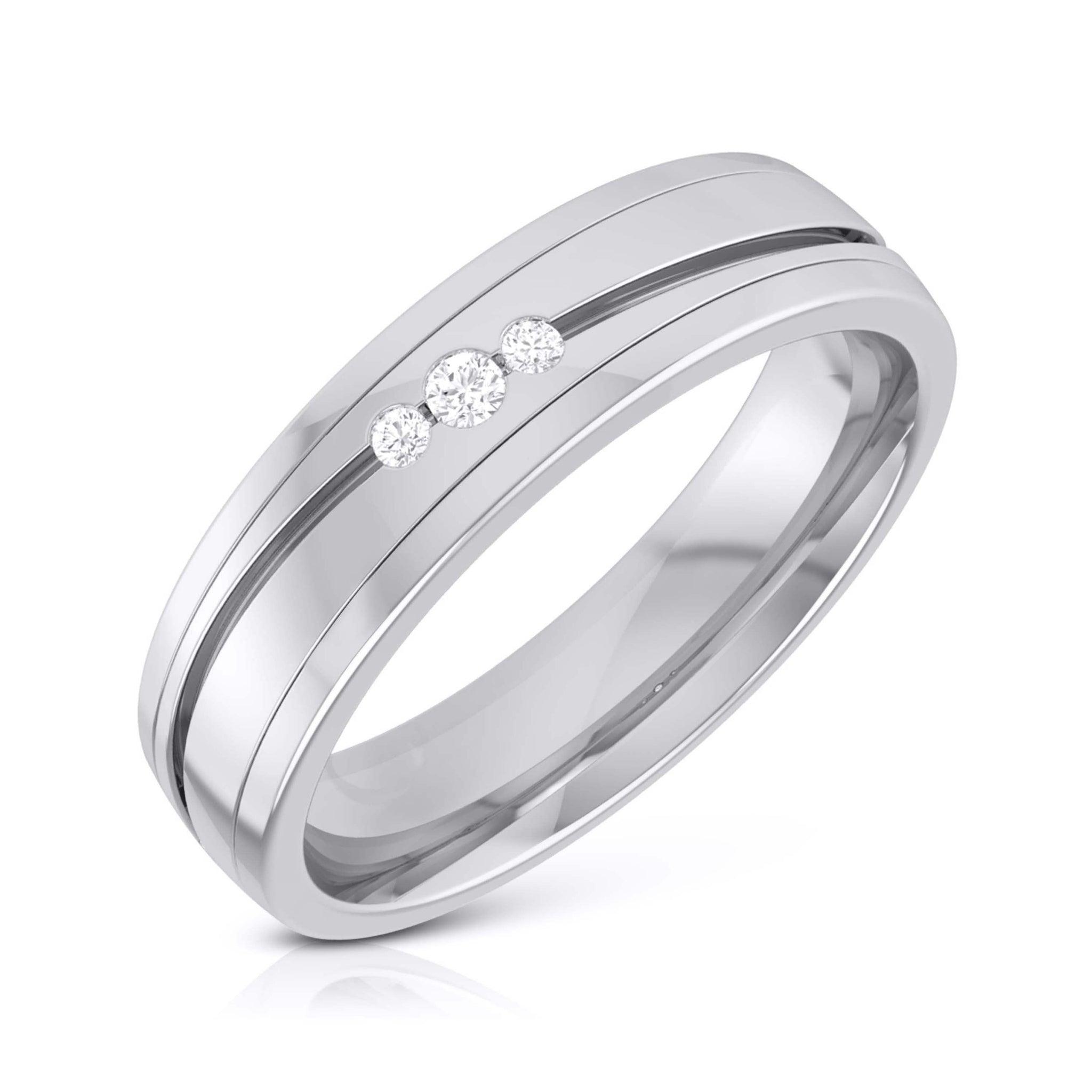 Jewelove™ Rings Diamond Platinum Love Bands JL PT R-8042