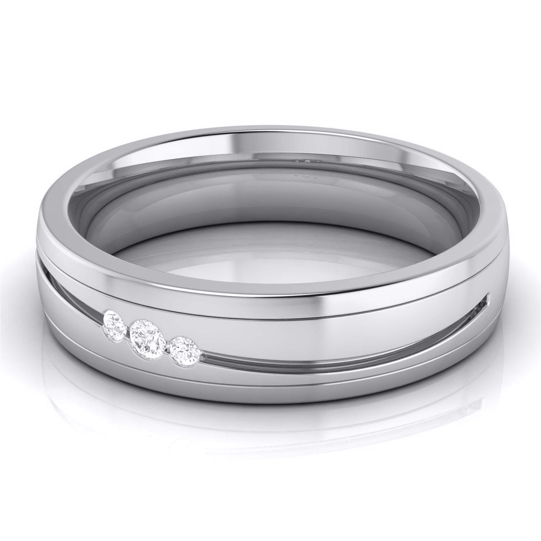 Jewelove™ Rings Diamond Platinum Love Bands JL PT R-8042