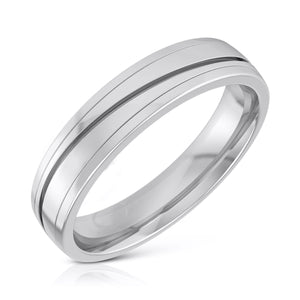 Jewelove™ Rings Men's Band only / SI IJ Diamond Platinum Love Bands JL PT R-8042