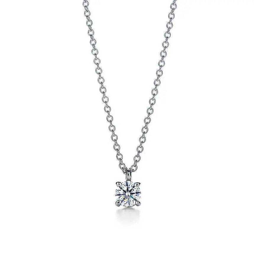 Diamond Solitaire Pendant Crafted in Platinum SJ PTO 901 in India