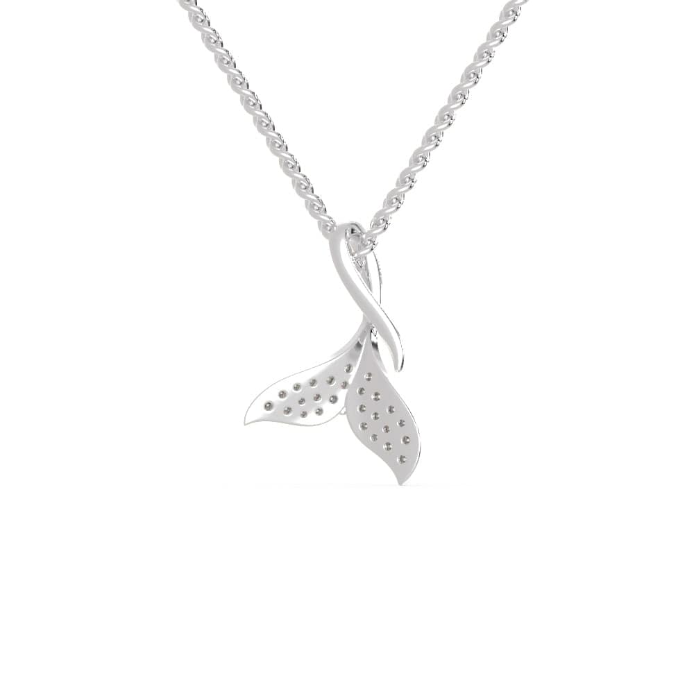 Jewelove™ Pendants Dolphin’s Tail Platinum Diamonds Pendant for Women JL PT P 1276