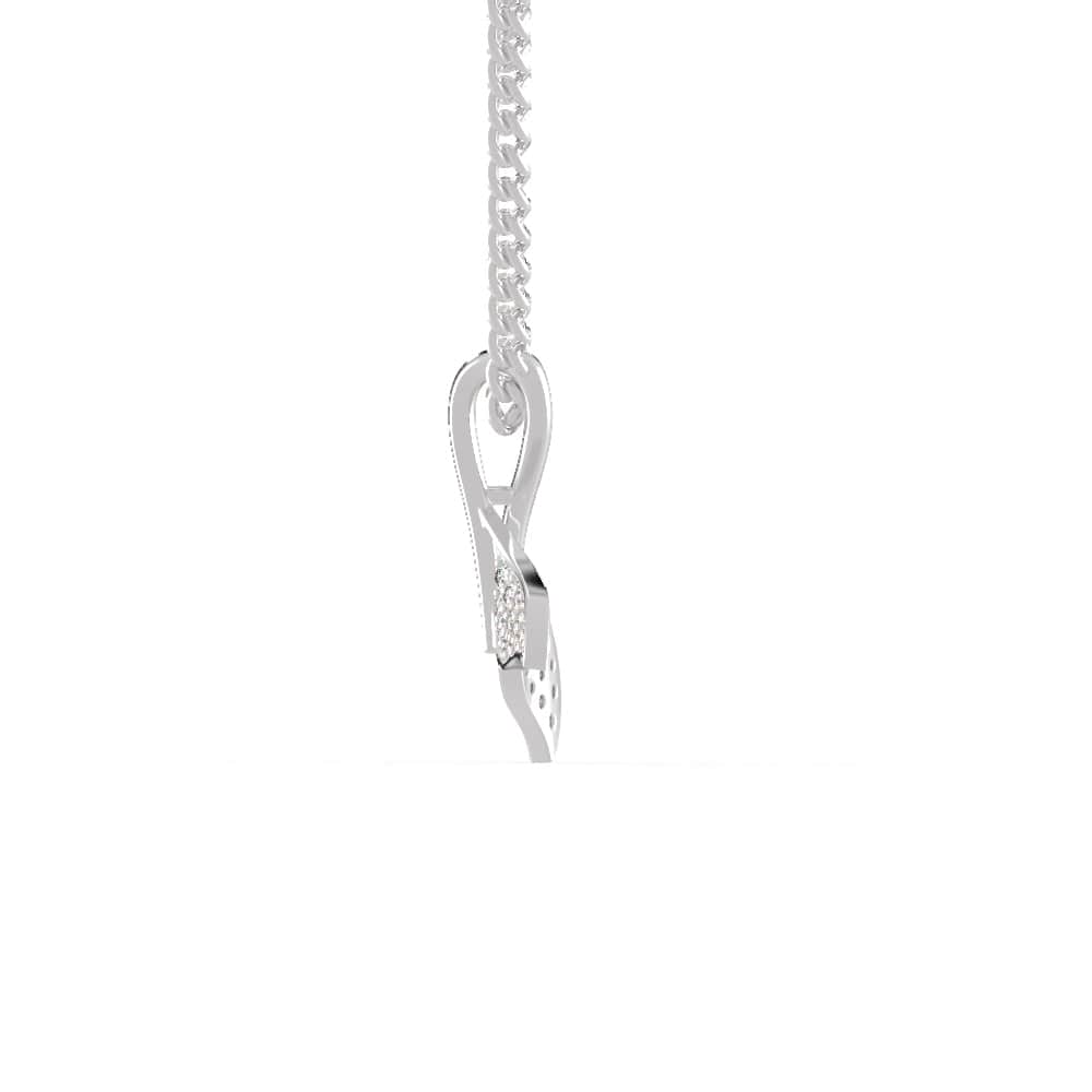 Jewelove™ Pendants Dolphin’s Tail Platinum Diamonds Pendant for Women JL PT P 1276