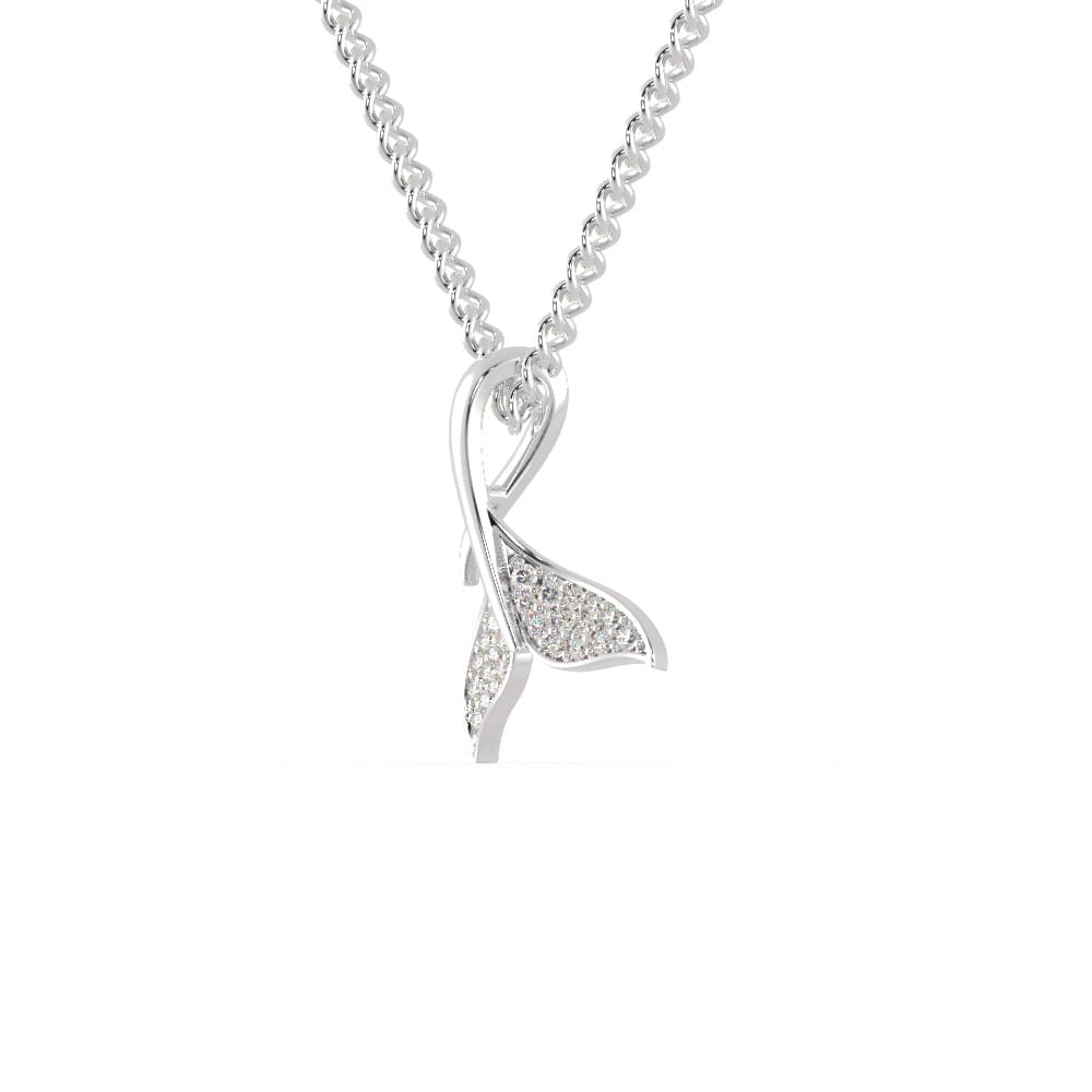 Jewelove™ Pendants Dolphin’s Tail Platinum Diamonds Pendant for Women JL PT P 1276