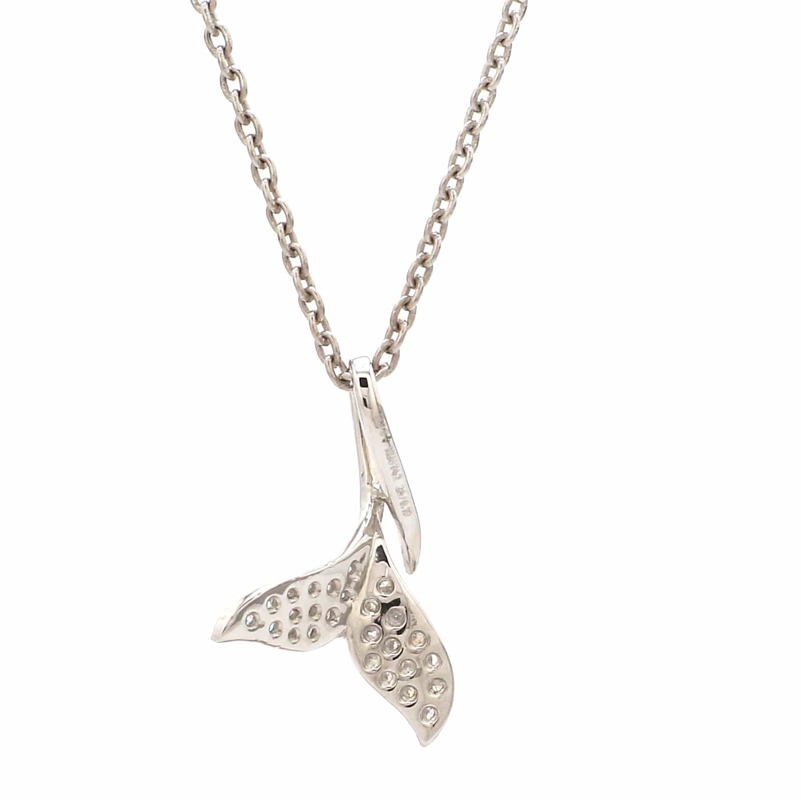 Jewelove™ Pendants Dolphin’s Tail Platinum Diamonds Pendant for Women JL PT P 1276