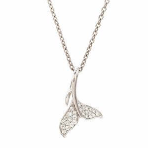 Jewelove™ Pendants Dolphin’s Tail Platinum Diamonds Pendant for Women JL PT P 1276