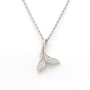 Jewelove™ Pendants Dolphin’s Tail Platinum Diamonds Pendant for Women JL PT P 1276