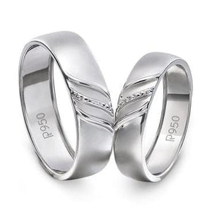 Jewelove™ Rings Both Elegant Plain Platinum Couple Rings JL PT 534