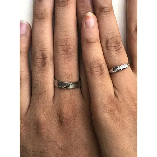Exclusive Anniversary Couple Ring Set Customized Engraving 925 Sterling  Silver Classic Silver - Shop 64design Couples' Rings - Pinkoi