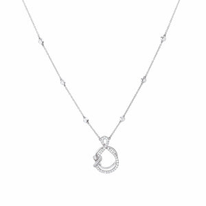 Jewelove™ Pendants & Earrings Elegant Platinum Evara Diamond Pendant with Diamond Studded Chain for Women JL PTP 173