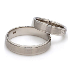 Jewelove™ Rings Elegant Platinum Love Bands with Matte Finish JL PT 529