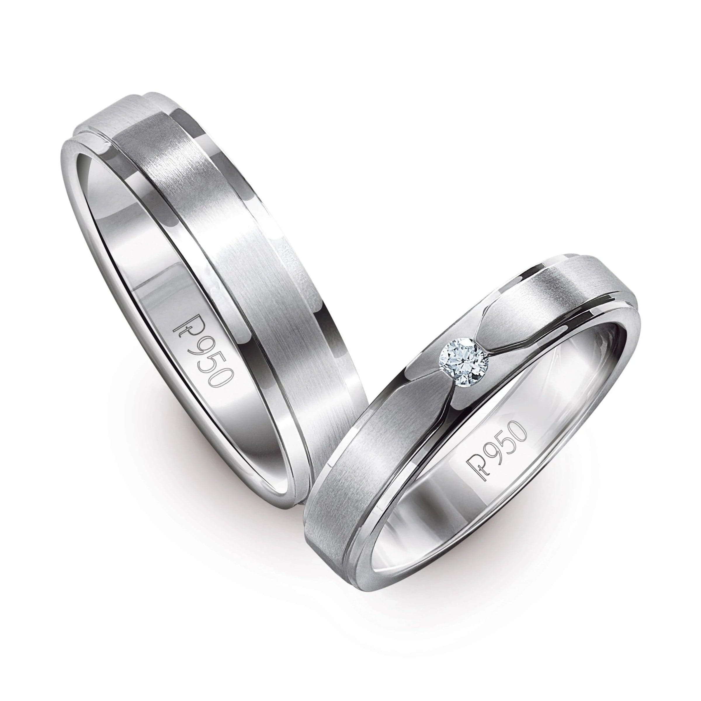 Buy Mine Platinum PT 950 Two Tone Purity Casual Ring for Men Online