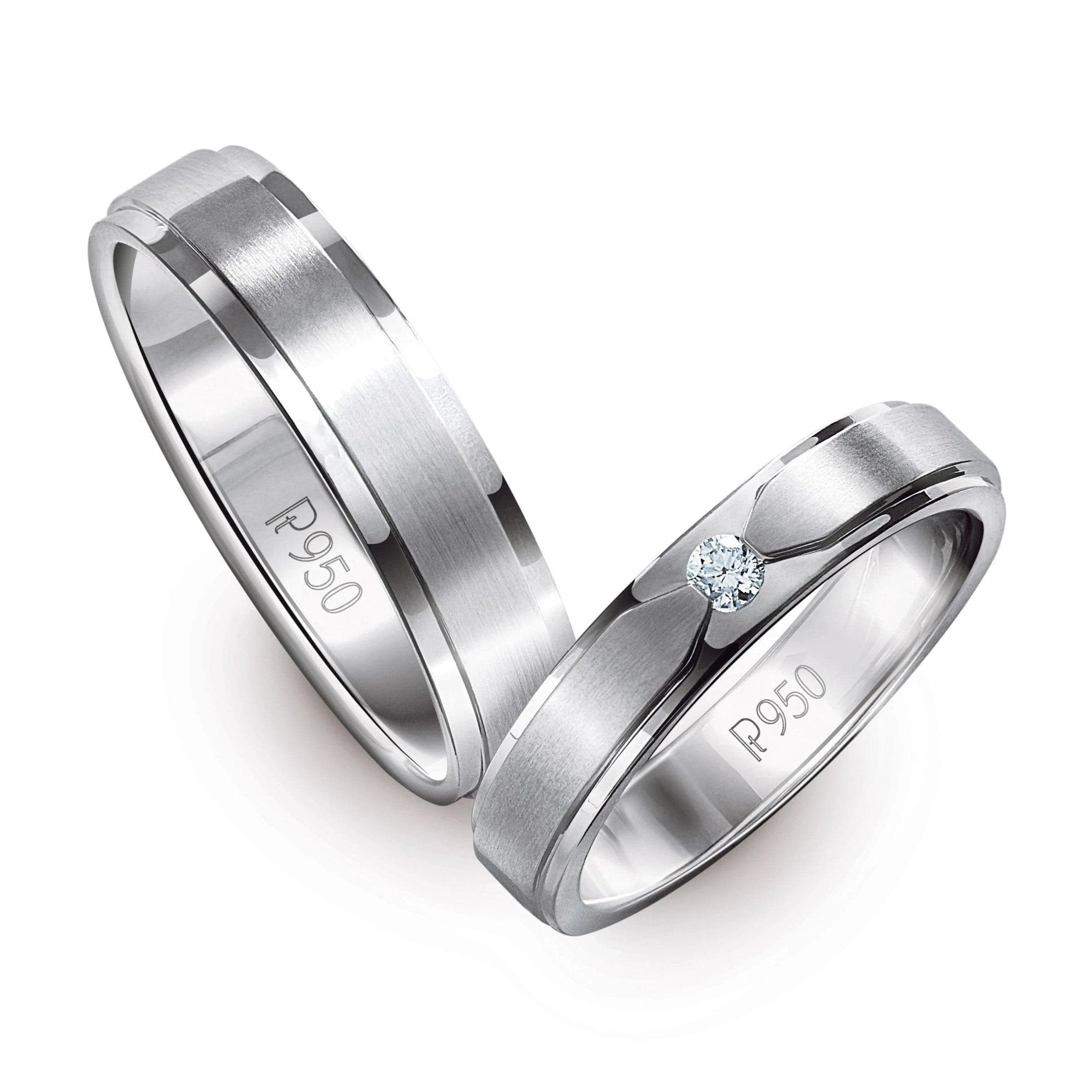 Buy Mine Platinum PT 950 Two Tone Purity Casual Ring for Men Online