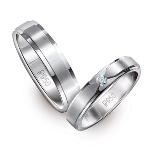 Jewelove™ Rings Both / SI IJ Elegant Platinum Love Bands with Matte Finish JL PT 529