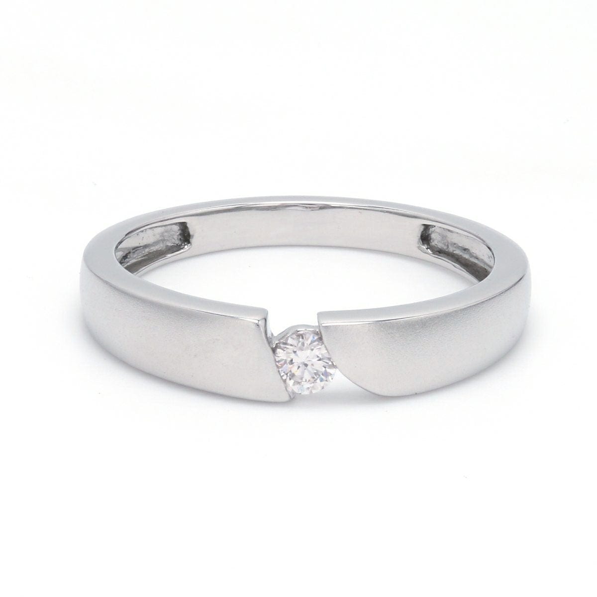 Front View of Elegant Single Diamond Ring for Men JL PT 578