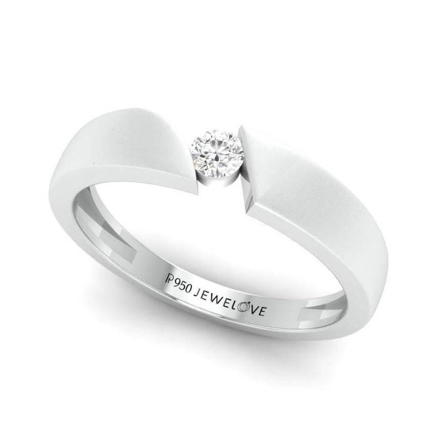 Jewelove™ Rings Elegant Single Diamond Ring for Men JL PT 578