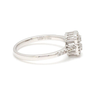 Jewelove™ Rings Women's Band only Emerald Cut Solitaire-look Platinum Engagement Ring for Women JL PT 1011