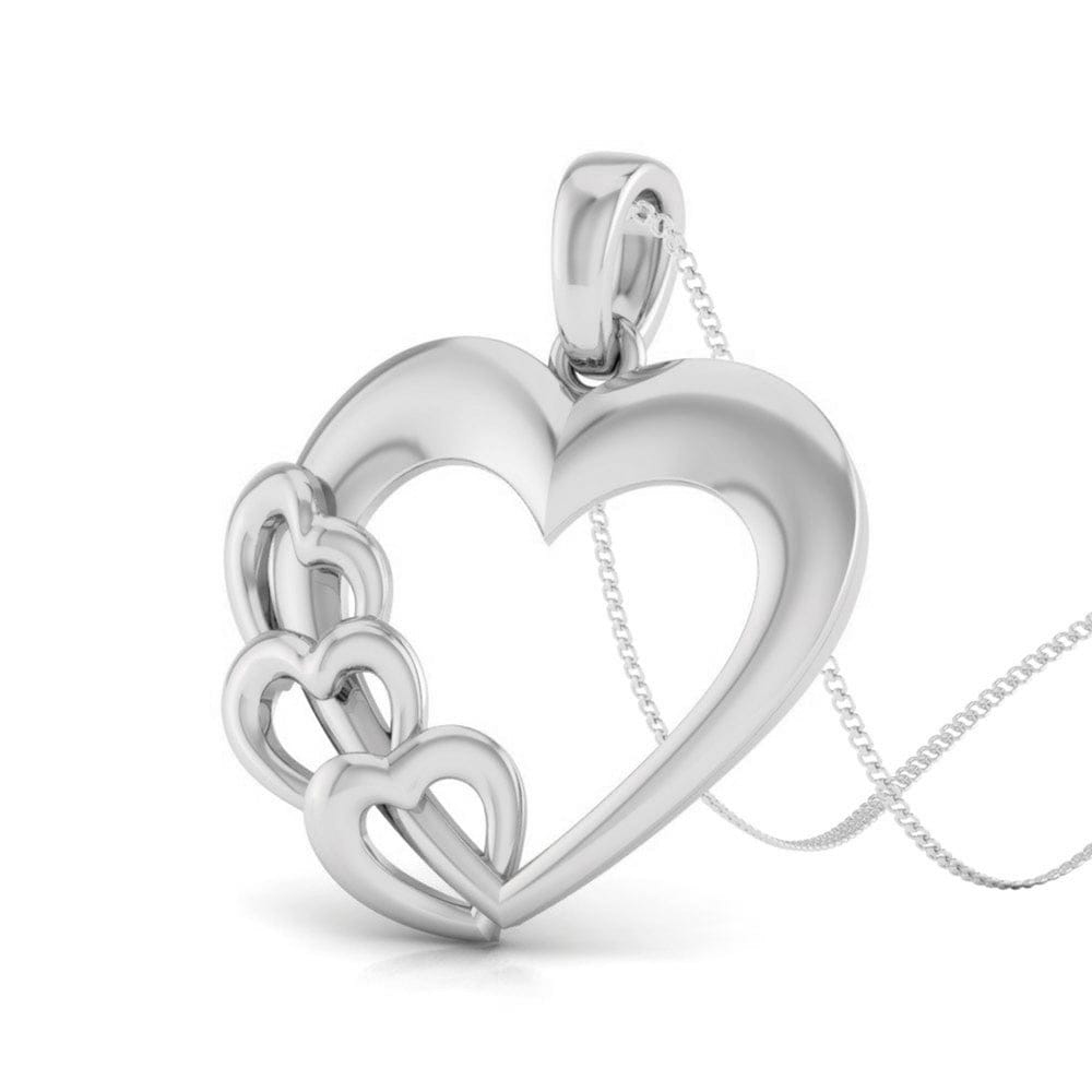 Perspective View of Plain Platinum Love Pendant JL PT P 8233