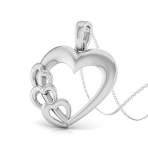 Perspective View of Plain Platinum Love Pendant JL PT P 8233