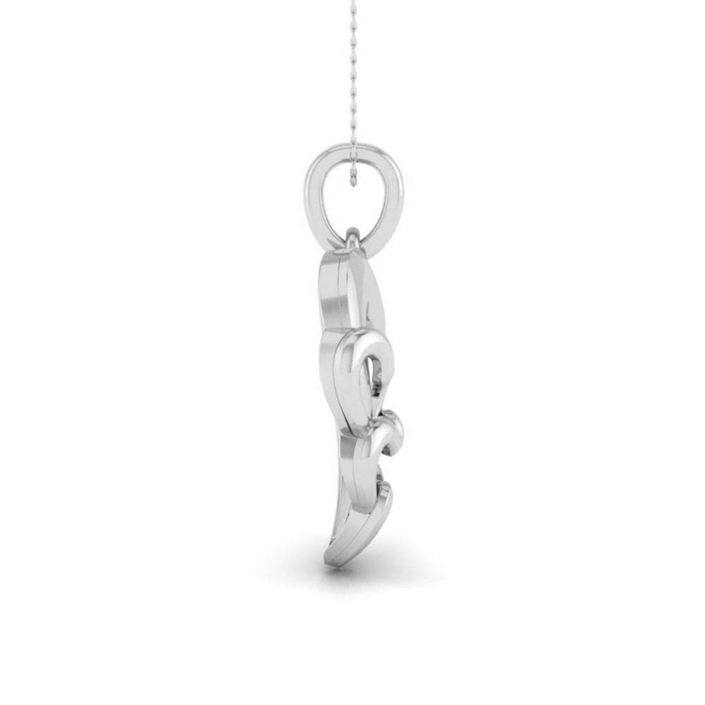 Side View of Plain Platinum Love Pendant JL PT P 8233