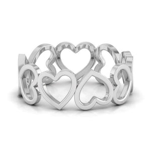 Front View of Eternity of Hearts Plain Platinum Ring JL PT 551 for Women