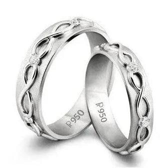 Jewelove™ Rings Both / SI IJ Eternity of Infinite Love Platinum Love Bands SJ PTO 218