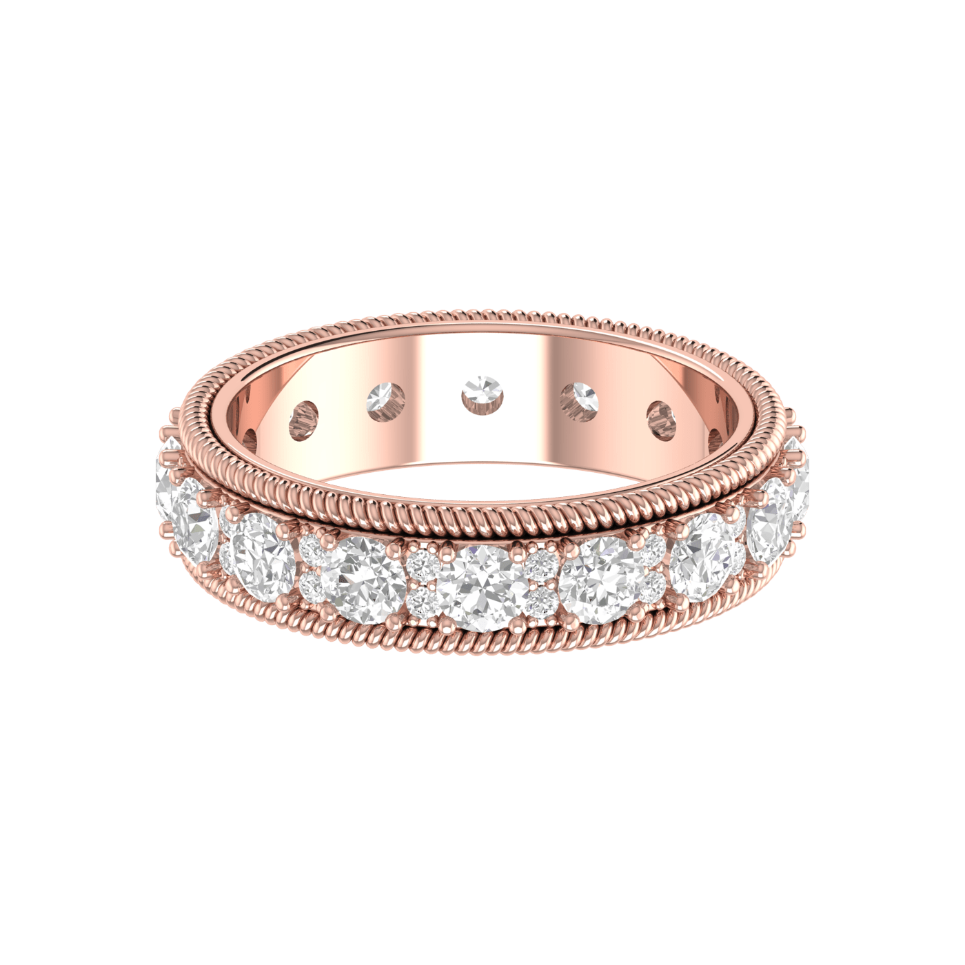 Jewelove™ Rings Eternity Rose Gold Diamond Wedding Ring for Women JL AU RD RN 9287R