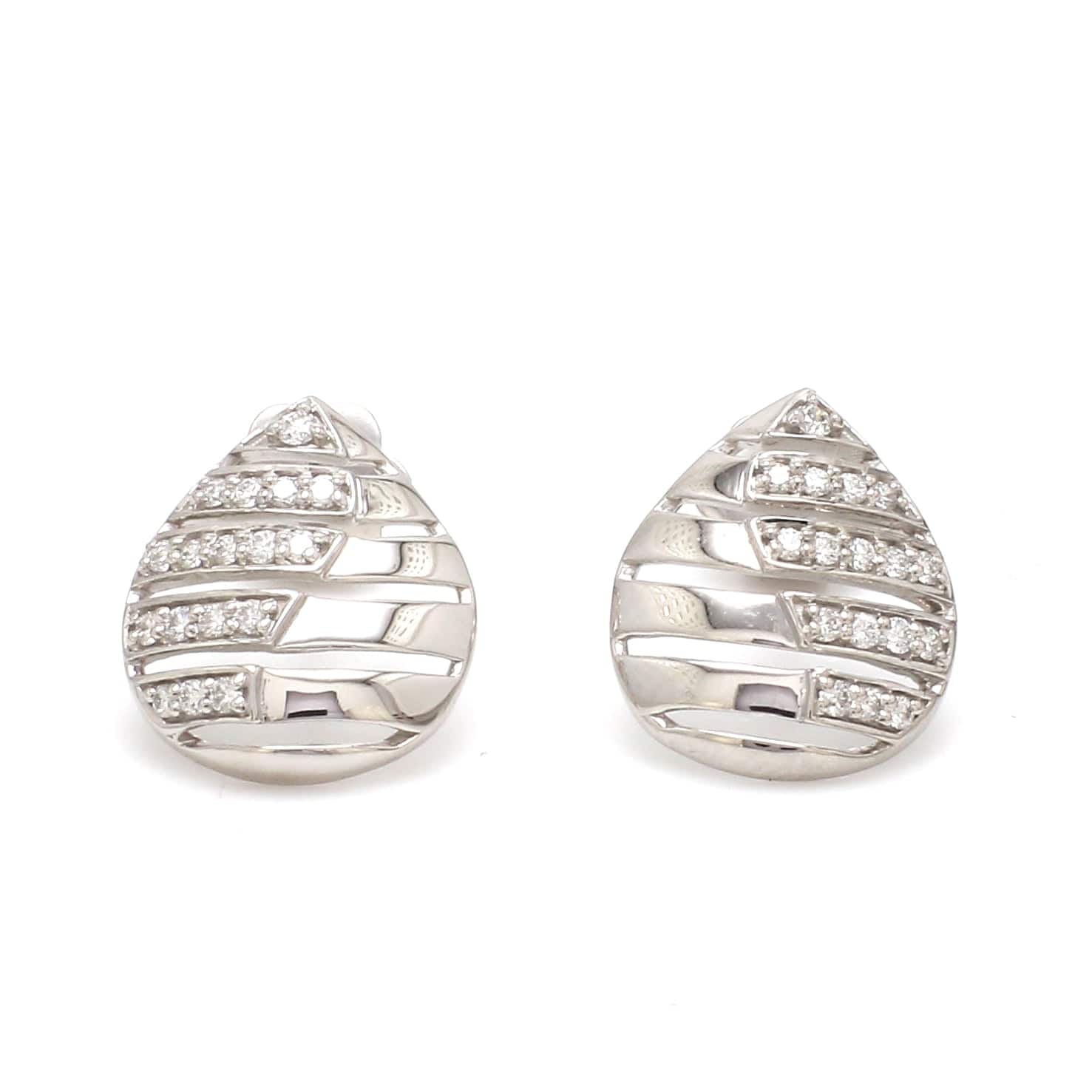 Anita Ko 18K White Gold Diamond Safety Pin Earring, Single (Right), Women's, Earrings Diamond Earrings