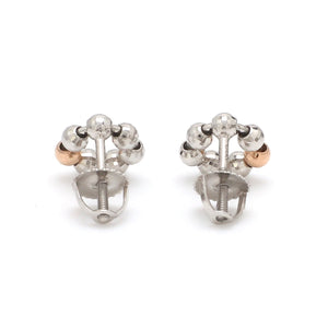 Back View of Evara Platinum Rose Gold Diamond Cut Earrings for Women JL PT E 254